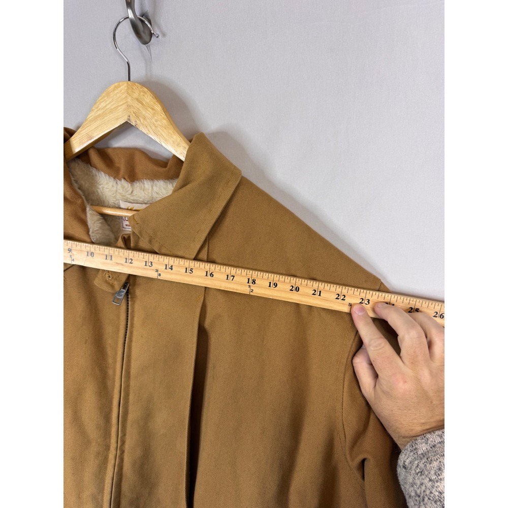 Vintage Brush Fire Canvas Work Jacket Sherpa Lined Duck‎ Chore Coat Brown Men 48 - Picture 12 of 13